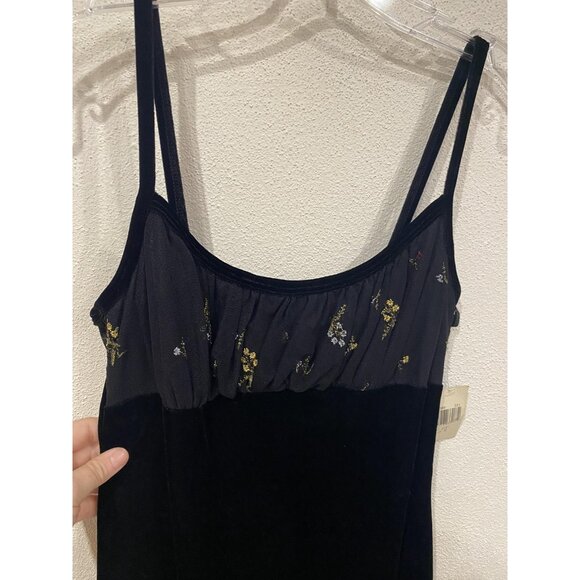 Rampage Dress Womens Medium Black Velvet Mesh Floral Slip Mini Party Cocktail - Picture 3 of 6